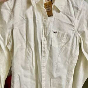 Hollister woman  Cream Button Down Shirt